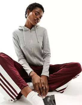 Серая толстовка в рубчик с приталенной молнией Daisy Street