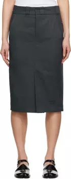 Серая юбка-чинос миди Skater Maison Margiela