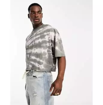 Серая укороченная футболка оверсайз ASOS DESIGN