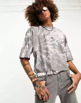 Серая укороченная футболка оверсайз ASOS DESIGN