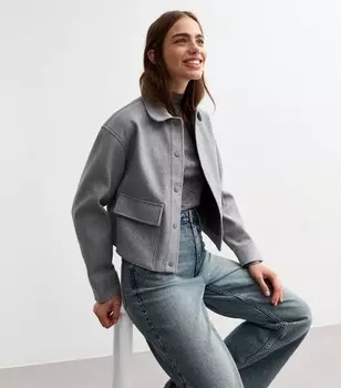 Серая укороченная куртка New Look, серый