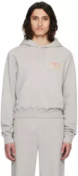 Серая укороченная толстовка с капюшоном Martine Rose