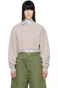 Серая укороченная толстовка с логотипом Acne Studios