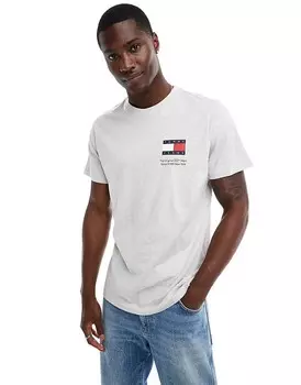 Серая узкая футболка с флагом Tommy Jeans