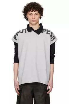 Серая вафельная футболка Muscle Prototypes