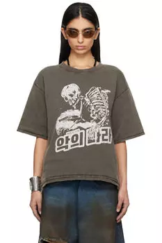 Серая ватная футболка LU'U DAN