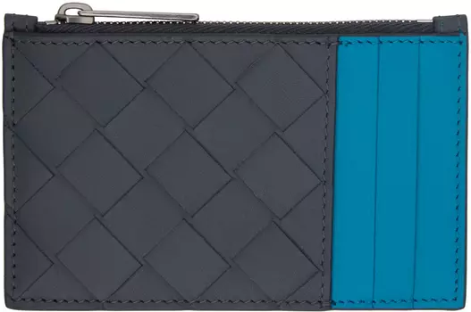 Серая визитница на молнии Bottega Veneta