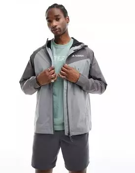 Серая водоотталкивающая куртка adidas Terrex Outdoors adidas performance