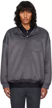 Серая ворсистая толстовка WOOYOUNGMI, серый