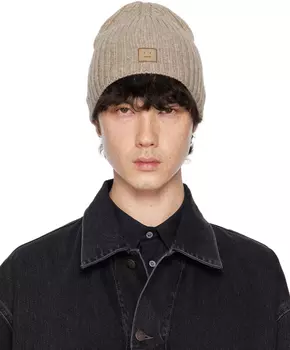 Серая вязаная шапка Acne Studios, Greige melange