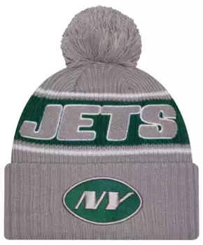 Серая вязаная шапка New Era для взрослых New York Jets Sideline Sport