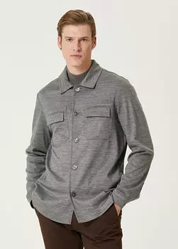 Серая вязаная верхняя рубашка Beymen