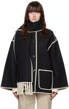 Серая вышитая куртка TOTEME