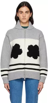 Серая жаккардовая куртка Kenzo Paris