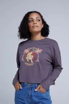 Серая женская футболка Лилия из натурального хлопка Animal, серый