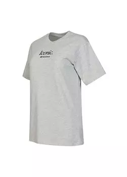 Серая женская футболка с круглым вырезом WNT3379-SAH-NB New Balance, серый