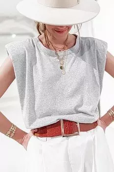 Серая женская футболка с подкладкой MG228 MADMEXT