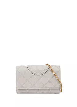 Серая женская кожаная сумка fleming Tory Burch