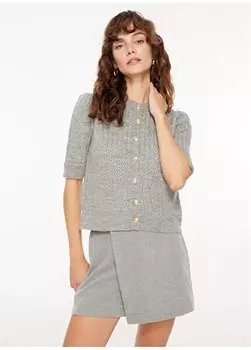 Серая женская прямая мини-юбка с нормальной талией F3WL-ETK4 Fabrika, серый