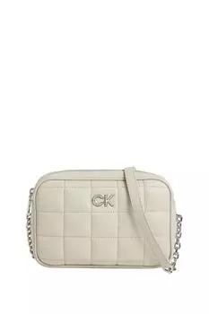 Серая женская сумка на плечо 16x25x7 на молнии Calvin Klein, серый