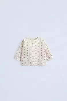 Сердца топ ZARA, экрю