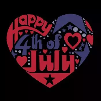 Сердце 4 июля — мужская толстовка с круглым вырезом Word Art LA Pop Art