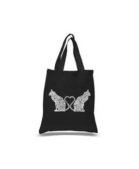 Сердечки из кошачьего хвоста — маленькая большая сумка Word Art La Pop Art, синий