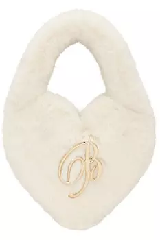 Сердечко из искусственного меха Blumarine, цвет butter