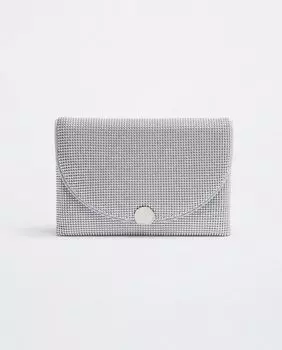 Серебристая блестящая сумка для вечеринок, трансформируемая в плечо, с застежкой на пуговицы Parfois, серебро