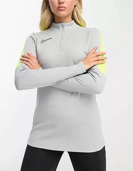 Серебристая футболка с вольтовым принтом Nike Football Academy 23 Dri-Fit