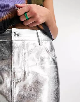 Серебристая мини-юбка ASOS DESIGN