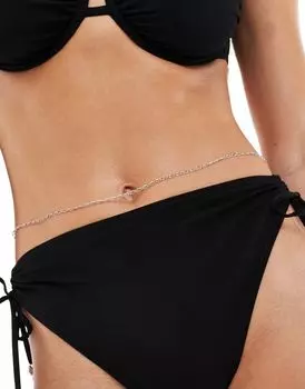Серебристая поясная цепочка с открытыми звеньями ASOS DESIGN