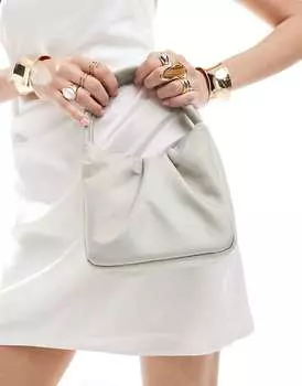 Серебристая сумка ASOS DESIGN – с рюшами спереди