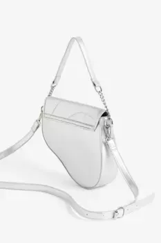 Серебристая сумка через плечо fox saddle H&M, серый