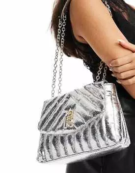 Серебристая сумка через плечо River Island – с цепочкой