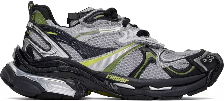 Серебристо-черные кроссовки Runner 2.0 Balenciaga