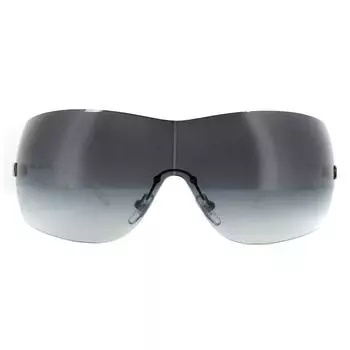 Серебристо-серые солнцезащитные очки с градиентом Shield Versace, серебро