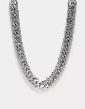 Серебристое водостойкое массивное колье из нержавеющей стали ASOS
