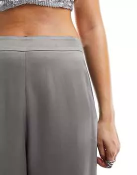 Серебристые атласные широкие брюки Nobody's Child