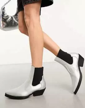 Серебристые ботинки Only Western