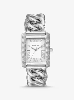 Серебристые часы Mini Emery Pav Curb Link Michael Kors, серебряный