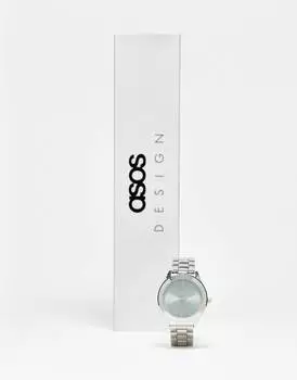 Серебристые часы с браслетом ASOS Dark Future с темно-зеленым циферблатом ASOS