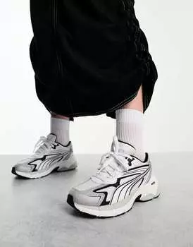 Серебристые и черные кроссовки Puma Teveris