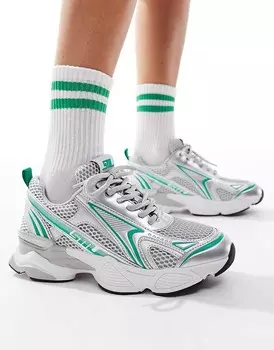 Серебристые и зеленые кроссовки Steve Madden Speedster-E