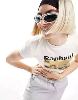 Серебристые солнцезащитные очки с запахом и козырьком ASOS