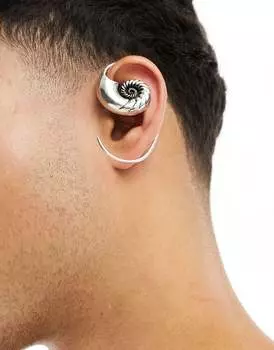 Серебристый кафф в форме ракушки ASOS DESIGN