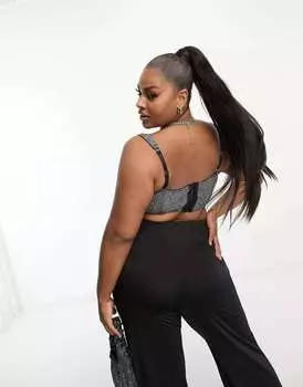 Серебристый корсет металлик ASOS DESIGN Curve Freyja
