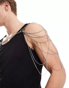 Серебристый ремень на плечо с подвесными цепочками ASOS DESIGN