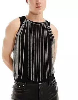 Серебристый ремень с бахромой ASOS DESIGN