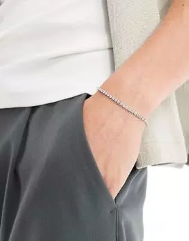 Серебристый теннисный браслет из нержавеющей стали ASOS DESIGN